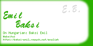 emil baksi business card